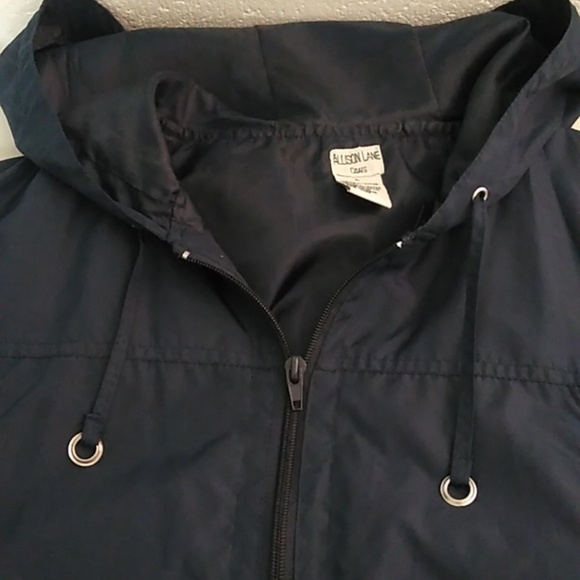 ALLISON LANE NAVY, LINED, HOODED, WINDBREAKER JACKET. - Picture 6 of 6